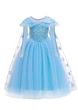 Платье Эльзы с длинными велюровыми рукавами 8 лет (128 см) 3226-light blue голубой цвет - изображение 5