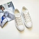 Стильные кеды на платформе текстильные 2021 Fashion C02 белые 40 - изображение 8