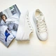 Стильные кеды на платформе текстильные 2021 Fashion C02 белые 40 - изображение 11