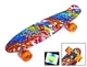 Скейтборд Пенни борд Penny Board 22" ORANGE GRAFFITI Граффити Светящиеся колеса - изображение 1