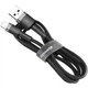 Дата кабель Baseus Cafule USB to Lightning 2.4A (0.5m) (CALKLF-A) Серый / Черный - изображение 2