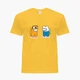 Дитяча футболка Амонг Ас Час Пригод Фінн і Джейк пес (Among Us Adventure Time Finn & Jake the dog) (25186-2414) 146-152 см Бавовна Жовтий - зображення 1