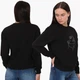 Свитшот женский Контурный минимализм (Contour minimalism) (8771-1359) Черный XS - изображение 2