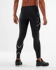 Мужские компрессионные тайтсы 2XU, Compression Tights, XL, черный/серебристый логотип - изображение 2