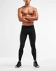 Мужские термо-компрессионные тайтсы 2XU, Wind Defence Comp Tights, L, черный/серебристый отражающий - изображение 3
