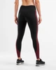 Женские компрессионные тайтсы 2XU, Fitness Mid-Rise Line Up Tight, XS, черный/бордовый - изображение 2
