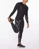 Мужской компрессионный лонгслив 2XU, Core Compression L/S Top, XL, черный/серебристый логотип - изображение 4