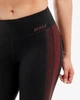 Женские компрессионные тайтсы 2XU, Fitness Mid-Rise Line Up Tight, XS, черный/бордовый - изображение 5