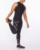 Мужская компрессионная майка 2XU, Core Compression Sleeveless Top, S, черный/серебристый логотип - изображение 4