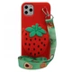 Чехол для Apple iPhone 11 Pro Phenix-Color 3D силиконовый с карманом на шнурке Red/Strawberry - изображение 2