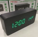 Электронные настольные часы-будильник с термометром LED WOOD CLOCK VST-862+ под дерево черные с зеленой подсветкой - изображение 3