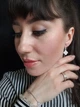 Серебряные серьги с подвесками клевер Харьков Цепь ван клиф висячие родированные с камнями 52334-р-сережки - изображение 7