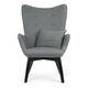 Мягкое Кресло Wingback в Гостиную с Подставкой Пуфиком для Ног Польша Sofotel Norse Серое / Черное - изображение 6