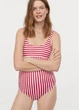 Купальник для беременных H&M M бело красный полоска 11058334841 - изображение 2
