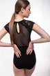 Купальник для гимнастики и хореографии WorldG ELEGANT M с гипюром черный - изображение 5