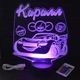 3D нічник у дитячу з метрикою дитини, LED світильник "Тачки" (16 кольорів світіння) з пультом під замовлення (НЧ0010-1) - зображення 4