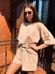 Костюм жіночий футболка з шортами K&ML XS - M (42 - 46) Бежевий ( 562 - 02) - зображення 3