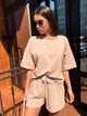 Костюм жіночий футболка з шортами K&ML XS - M (42 - 46) Бежевий ( 562 - 02) - зображення 4