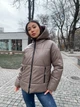 Зимняя женская куртка с капюшоном эко кожа K&ML 07 (42-48) Какао (07 - 02) - изображение 4