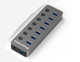 USB хаб Blueendless BS-HU701 USB 3.0 7 портів алюмінієвий з блоком живлення hub концентратор - зображення 2
