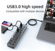 USB хаб Blueendless BS-HU101 USB 3.0 10 портів алюмінієвий з блоком живлення hub концентратор - зображення 5
