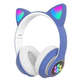 Беспроводные Детские Bluetooth наушники с подсветкой с MicroSD с FM-Радио Cat STN-28 с Кошачьими Ушками Синие - изображение 1