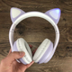 Беспроводные Детские Bluetooth наушники с подсветкой с MicroSD с FM-Радио Cat STN-28 с Кошачьими Ушками Фиолетовые - изображение 3