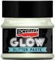 Паста Pentart Glow in the dark 30мл голубая с глиттером - изображение 3