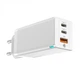 Блок питания Baseus GaN 2 PRO Quick Charger 65W (2 Type-С+USB) + кабель USB-C 100W для MacBook/Asus/Lenovo/HP/Google/Huawei/Samsung White - изображение 4