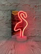 Неоновый светильник ночник Фламинго настольная декоративная лампа Neon Decoration Lamp красный свет - изображение 1