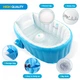Детская надувная ванночка с подушкой и ножным насосом Intime Baby Bath Tub для купания ребенка со сливом 98X65X28 см Голубой (D-2019090675) - изображение 2