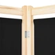 Ширма з 4 секцій Shumee 160x170x4 см тканина чорна 248184 - изображение 6