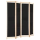 Ширма з 4 секцій Shumee 160x170x4 см тканина чорна 248184 - изображение 3