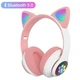 Беспроводные наушники с кошачьими ушками LED подсветкой Bluetooth CATear VZV-23M White Pink - изображение 2