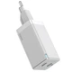 Блок питания Baseus GaN Quick Charger 45W (Type-С+Type-C) + кабель USB-C 60W white - изображение 2