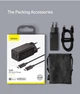 Блок питания Baseus GaN Quick Charger 45W (Type-С+Type-C) + кабель USB-C 60W black - изображение 2