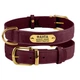 Ошейник для Собак Кожаный с Гравировкой BronzeDog Crazy Бордовый 15 мм 27-36 см (004317) - изображение 1