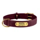 Ошейник для Собак Кожаный с Гравировкой BronzeDog Crazy Бордовый 15 мм 27-36 см (004317) - изображение 2