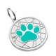 Эмалированный Адресник для Собак BronzeDog с Гравировкой Лапка на Фоне Объемной Паутинки Бирюзовый 25 мм (921313) - изображение 2