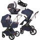 Дитяча Коляска 4в1 Shom Roberto Verino Elegance Midnight Black (Люлька + Прогулянка + Автокрісло + База) (від 0 до 3 років) Синій - зображення 1