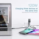 Блок питания Baseus GaN 120W Quick Charger 4.0/PD 3.0 + кабель USB-C 100W для MacBook/Huawei/Samsung/Asus/Google/Lenovo white - изображение 2