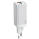 Зарядний пристрій Baseus GaN Quick Charger 45W (Type-C+USB) + кабель USB-C 60W для MacBook/iPad/iPhone/Android white - зображення 1