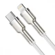 Кабель Baseus Cafule Metal Type-C to Lightning Power Delivery 20W 2m Белый - изображение 4
