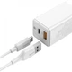 Зарядний пристрій Baseus GaN Quick Charger 45W (Type-C+USB) + кабель USB-C 60W для MacBook/iPad/iPhone/Android white - зображення 5