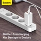 Зарядний пристрій Baseus GaN Quick Charger 45W (Type-C+USB) + кабель USB-C 60W для MacBook/iPad/iPhone/Android white - зображення 9