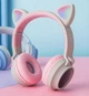 Беспроводные Наушники Bluetooth гарнитура HOCO с микрофоном и LED RGB подсветкой кошачьи Ушки стильные и качественные Pink Grey - изображение 12