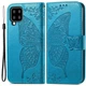 Чехол-книжка с рисунком UniCase Butterfly Pattern для Samsung Galaxy A22 (A225) / M22 (M225) - Blue - изображение 1