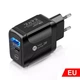 Зарядное устройство для телефона AUKEY с быстрой зарядкой 20WPd+QC3.0 с двумя портами подключения Black (5027189418) - изображение 1