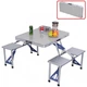 Cтол алюминиевый для пикника раскладной с 4 стульями Folding Table Grey (zhs0434) - изображение 1