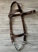 Уздечка для коня Horse Stall с трензелем кожаная коричневая - изображение 2